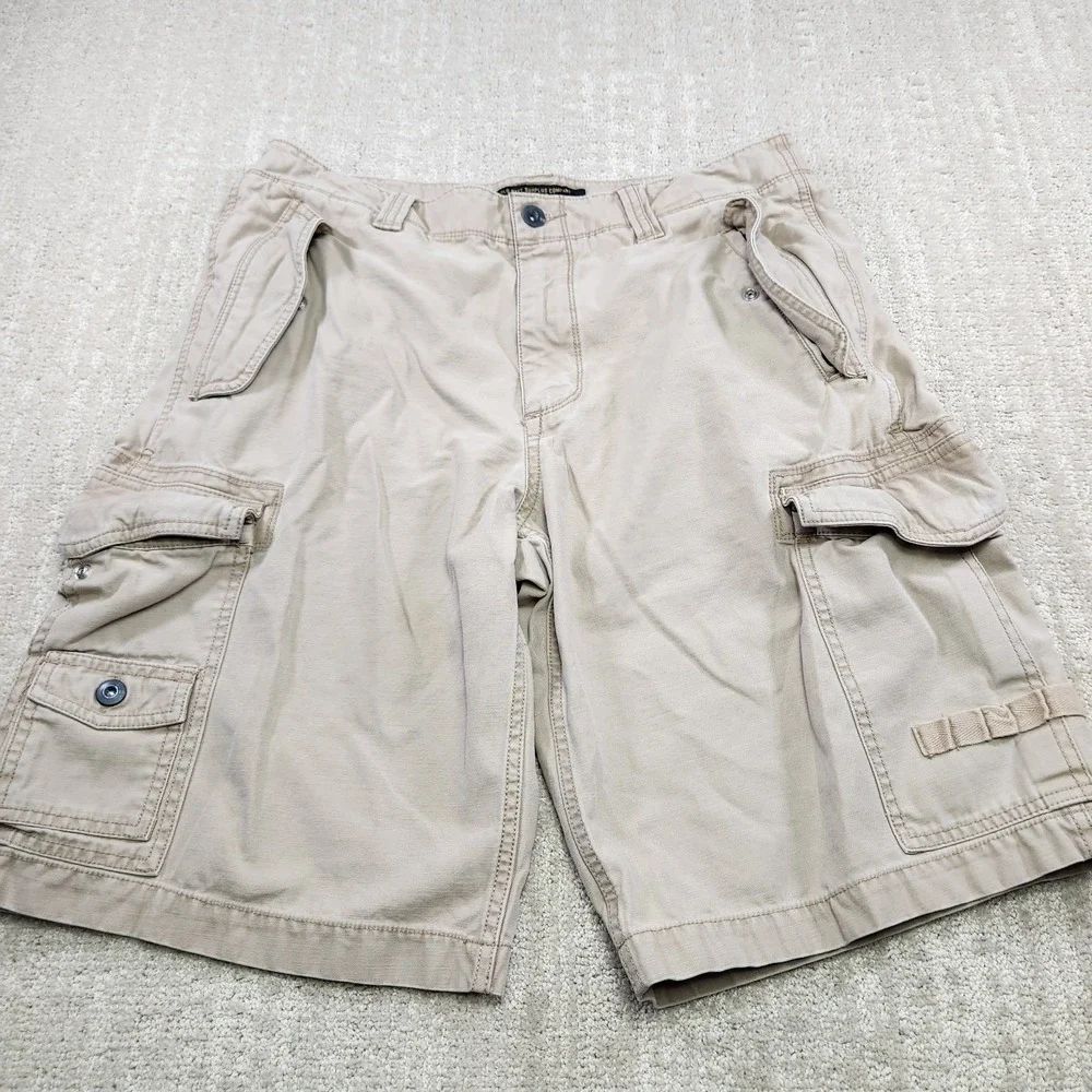 Vintage Paratrooper Style Shorts Men 32 Heavy Cotton Twill Old Navy‎ Military